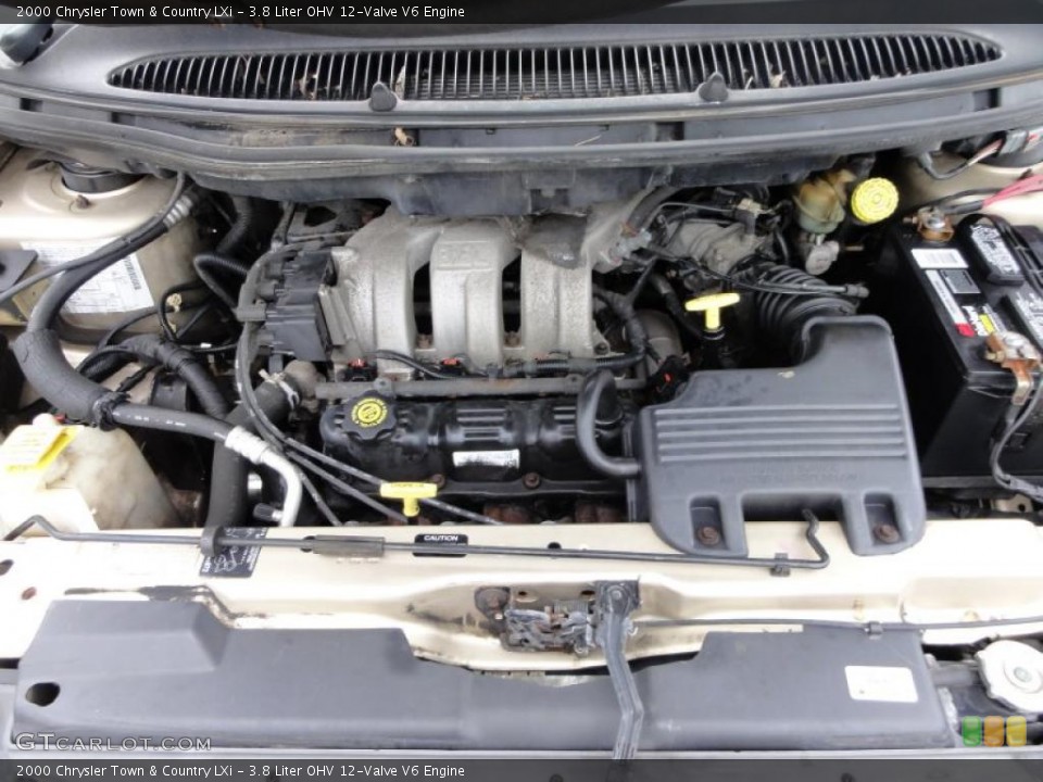 3.8 Liter OHV 12-Valve V6 2000 Chrysler Town & Country Engine