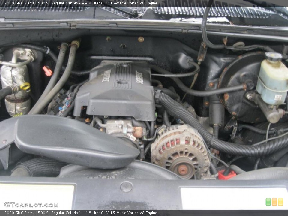 4.8 Liter OHV 16-Valve Vortec V8 2000 GMC Sierra 1500 Engine