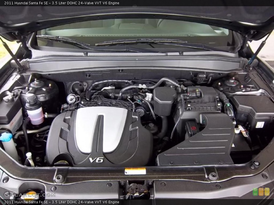 3.5 Liter DOHC 24-Valve VVT V6 Engine for the 2011 Hyundai Santa Fe #49516646