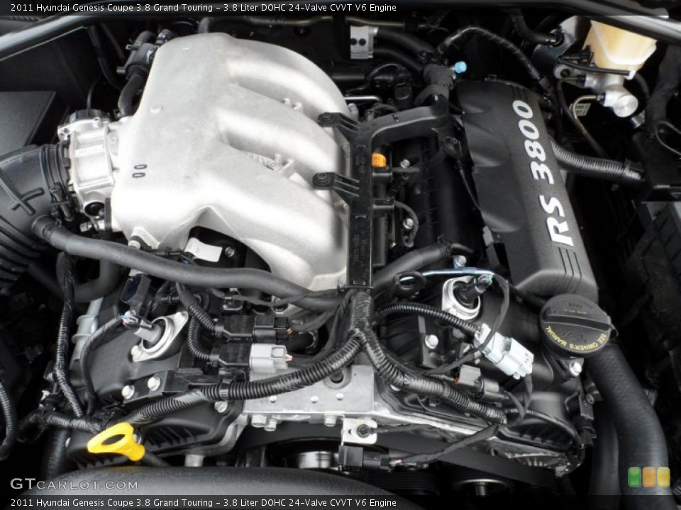 3.8 Liter DOHC 24-Valve CVVT V6 Engine for the 2011 Hyundai Genesis Coupe #49584889