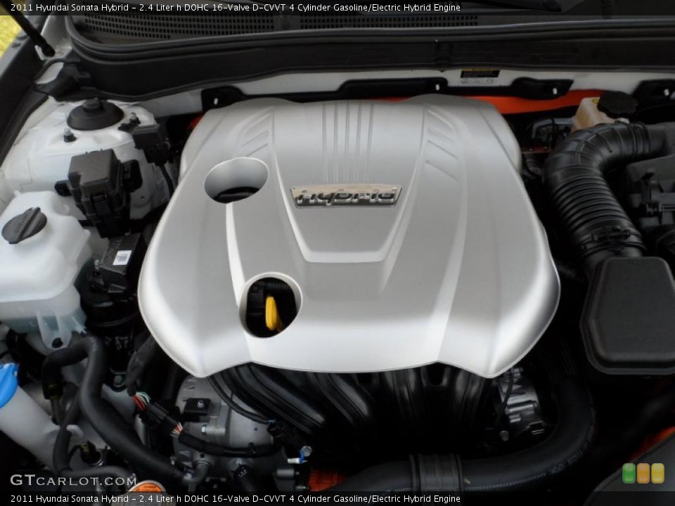 2.4 Liter h DOHC 16-Valve D-CVVT 4 Cylinder Gasoline/Electric Hybrid Engine for the 2011 Hyundai Sonata #49763869