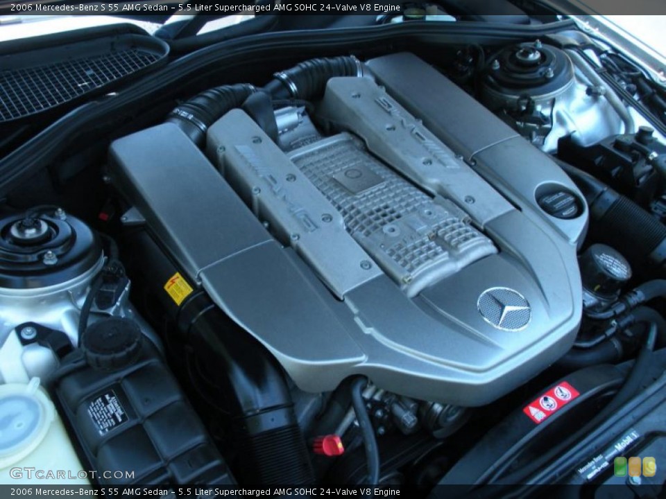 5.5 Liter Supercharged AMG SOHC 24-Valve V8 Engine for the 2006 Mercedes-Benz S #49771981