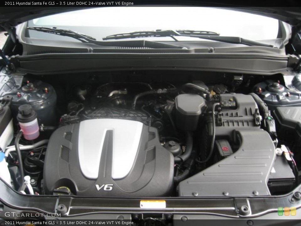 3.5 Liter DOHC 24-Valve VVT V6 Engine for the 2011 Hyundai Santa Fe #49848487