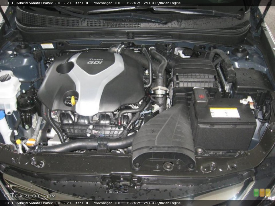2.0 Liter GDI Turbocharged DOHC 16-Valve CVVT 4 Cylinder Engine for the 2011 Hyundai Sonata #49869794
