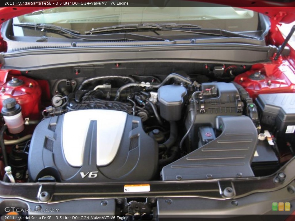 3.5 Liter DOHC 24-Valve VVT V6 Engine for the 2011 Hyundai Santa Fe #49870622