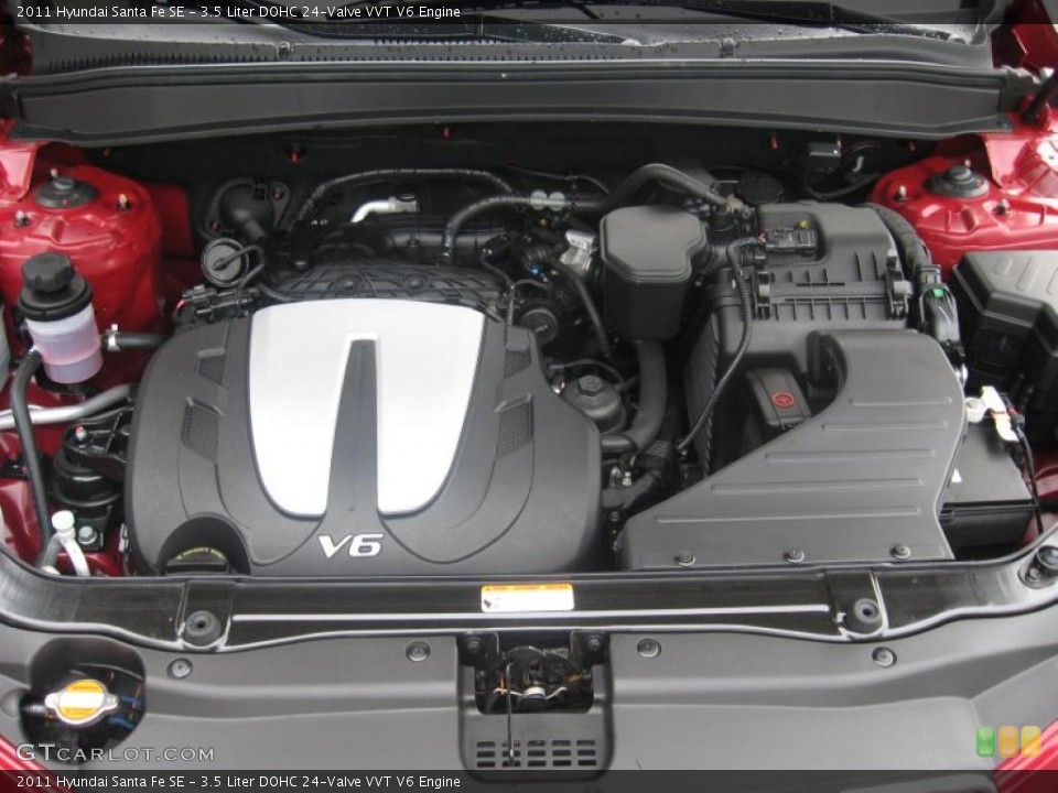 3.5 Liter DOHC 24-Valve VVT V6 Engine for the 2011 Hyundai Santa Fe #49871915
