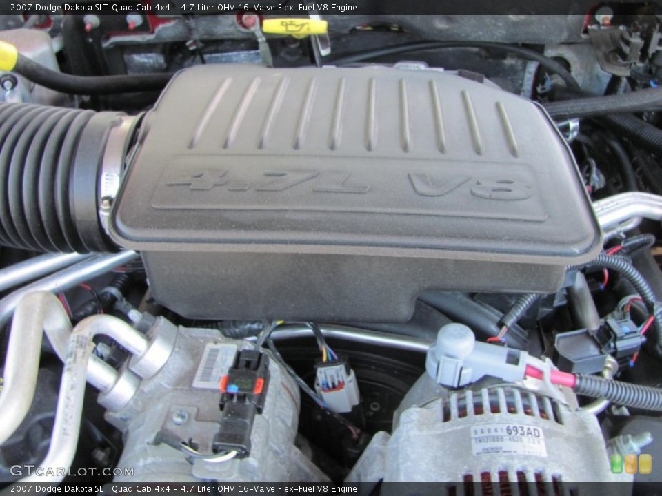 4.7 Liter OHV 16-Valve Flex-Fuel V8 2007 Dodge Dakota Engine