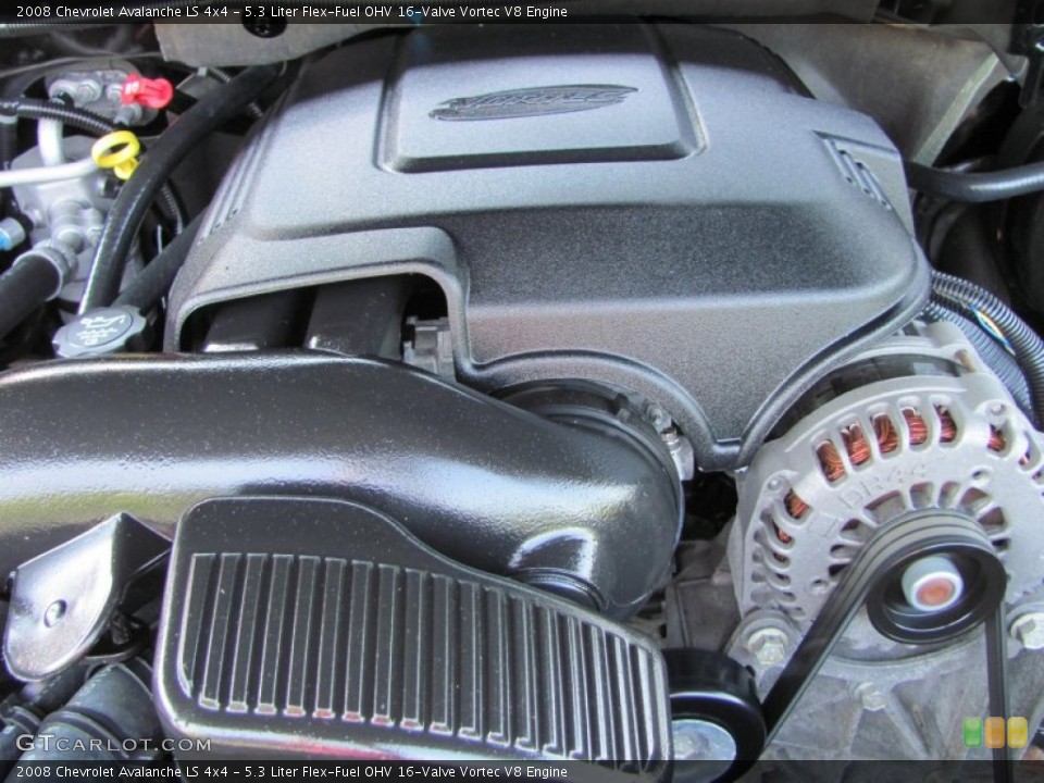 5.3 Liter Flex-Fuel OHV 16-Valve Vortec V8 2008 Chevrolet Avalanche Engine
