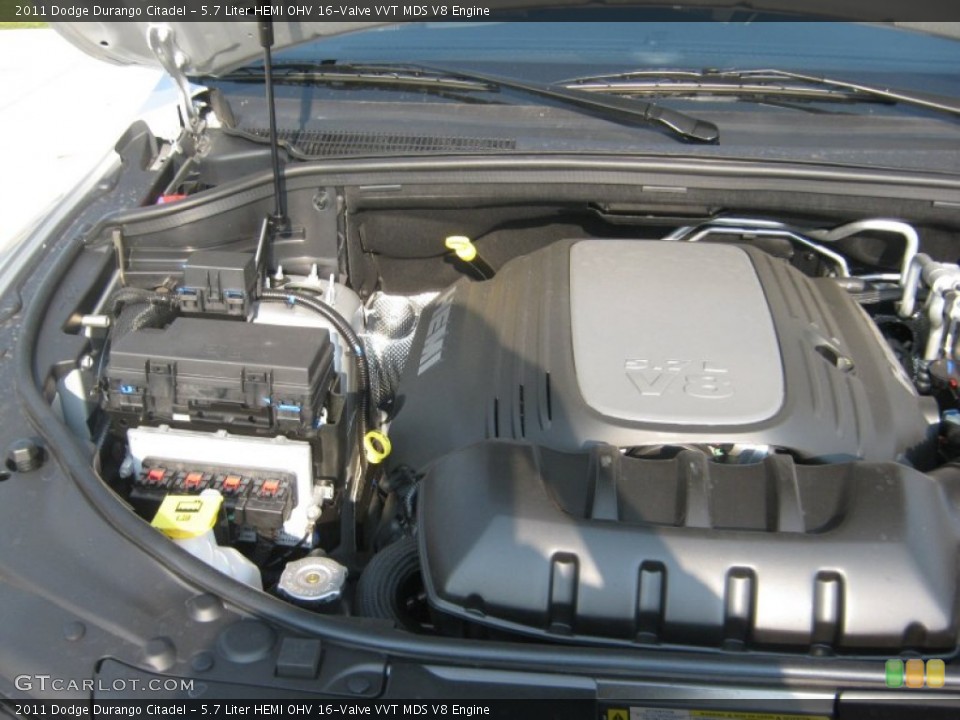 5.7 Liter HEMI OHV 16-Valve VVT MDS V8 2011 Dodge Durango Engine
