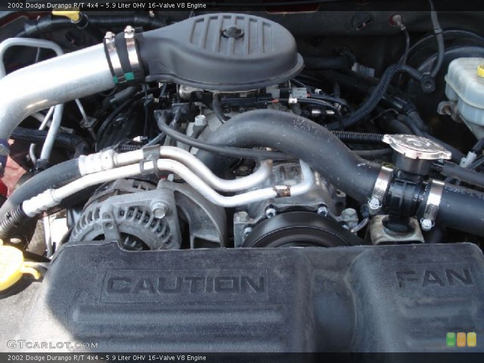 5.9 Liter OHV 16-Valve V8 2002 Dodge Durango Engine