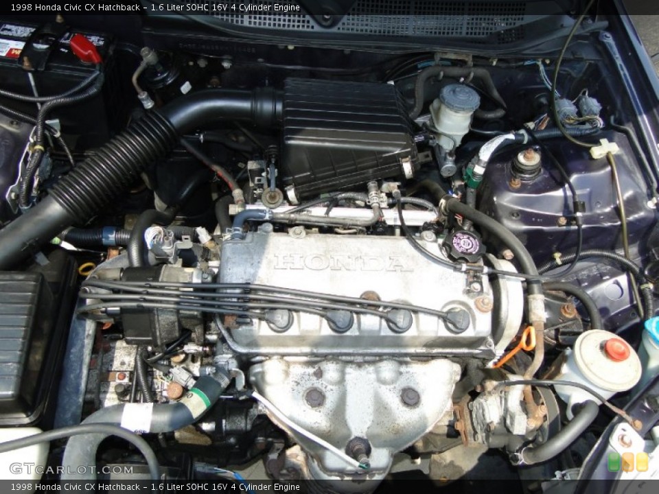 1.6 Liter SOHC 16V 4 Cylinder 1998 Honda Civic Engine