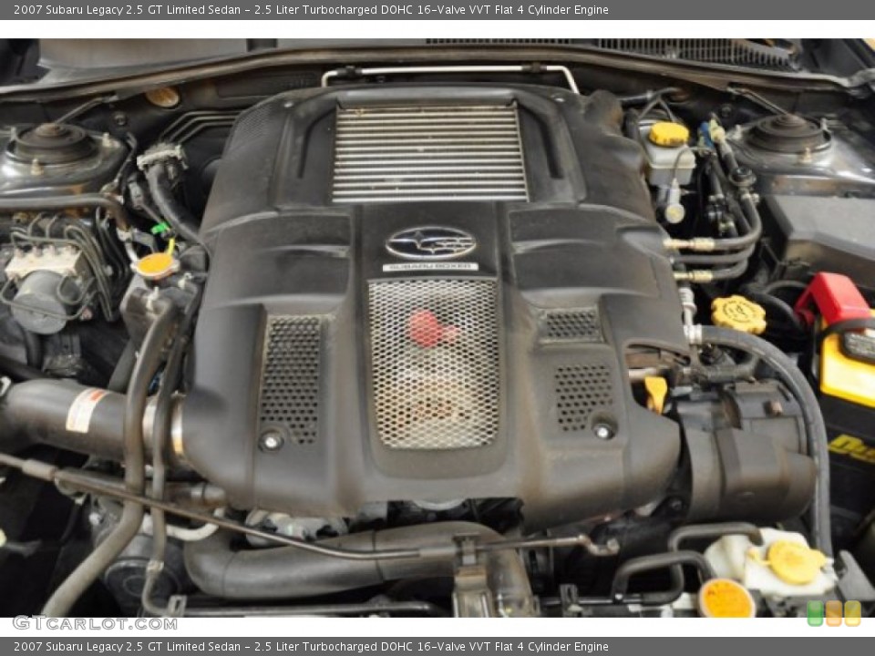 2.5 Liter Turbocharged DOHC 16-Valve VVT Flat 4 Cylinder 2007 Subaru Legacy Engine