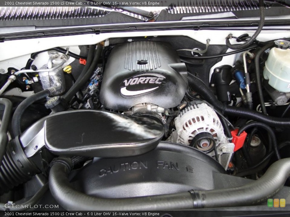 6.0 Liter OHV 16-Valve Vortec V8 2001 Chevrolet Silverado 1500 Engine