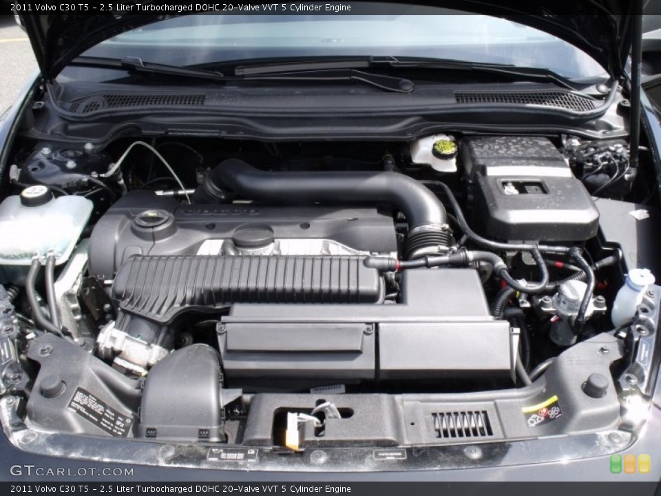 2.5 Liter Turbocharged DOHC 20-Valve VVT 5 Cylinder 2011 Volvo C30 Engine
