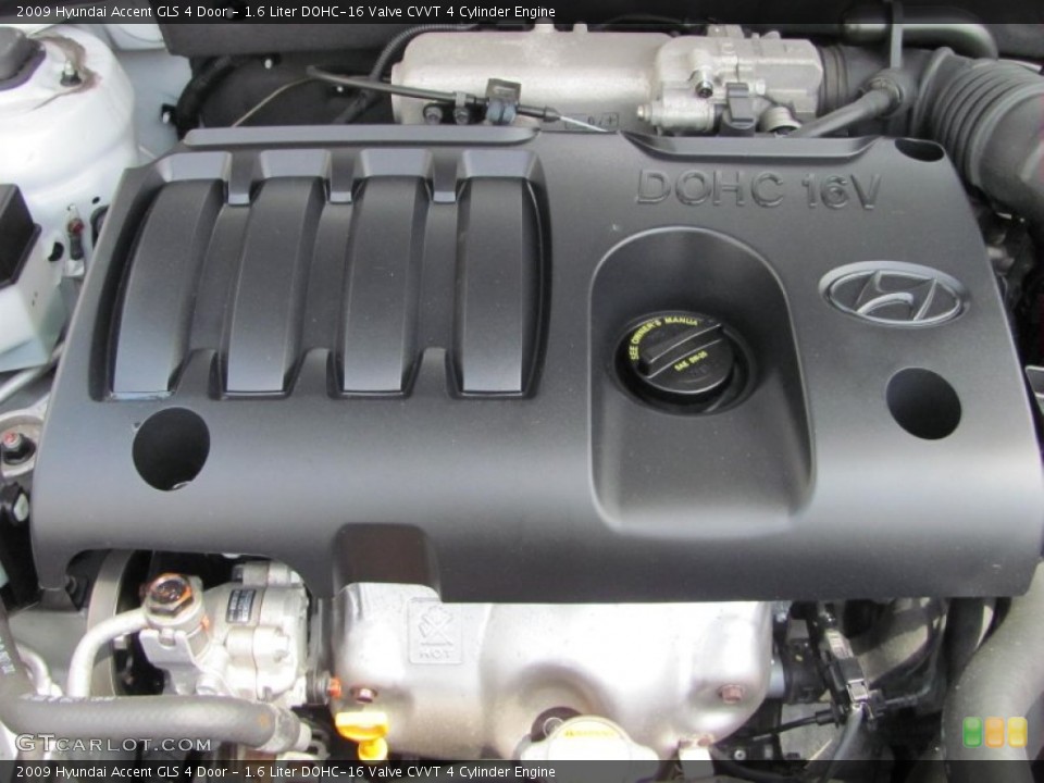 1.6 Liter DOHC-16 Valve CVVT 4 Cylinder Engine for the 2009 Hyundai Accent #50523973