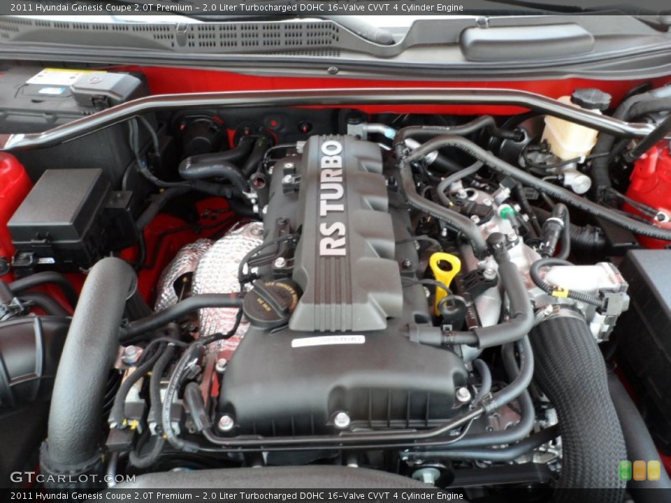 2.0 Liter Turbocharged DOHC 16-Valve CVVT 4 Cylinder Engine for the 2011 Hyundai Genesis Coupe #50584186