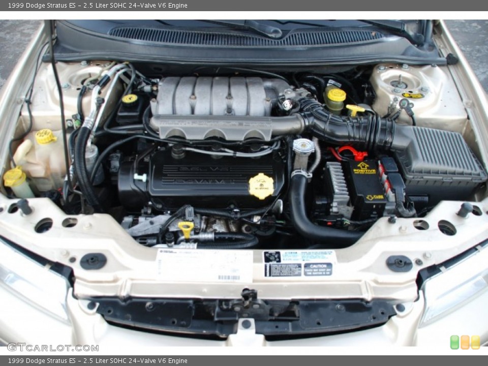 2.5 Liter SOHC 24-Valve V6 1999 Dodge Stratus Engine