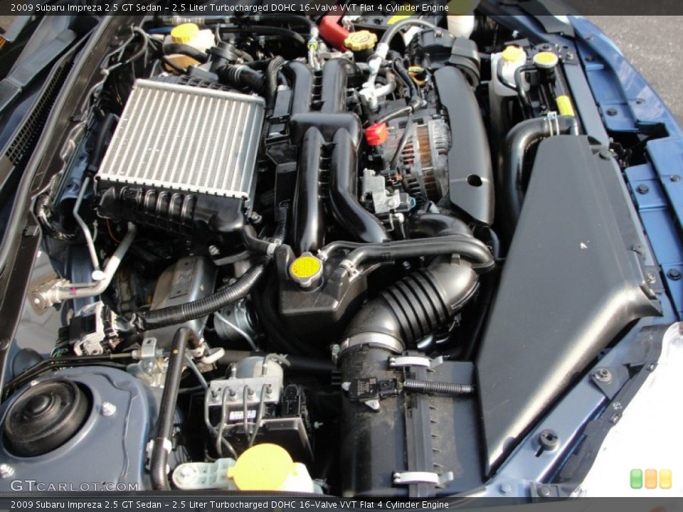 2.5 Liter Turbocharged DOHC 16-Valve VVT Flat 4 Cylinder 2009 Subaru Impreza Engine