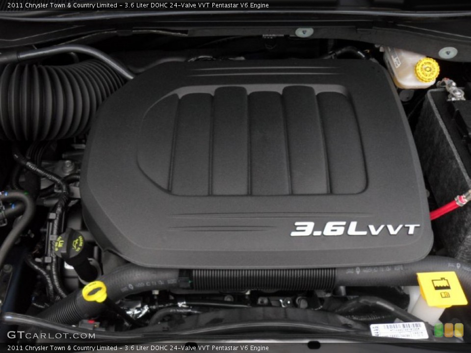 3.6 Liter DOHC 24-Valve VVT Pentastar V6 2011 Chrysler Town & Country Engine