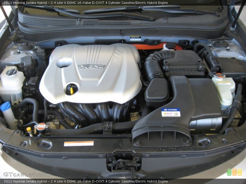 2.4 Liter h DOHC 16-Valve D-CVVT 4 Cylinder Gasoline/Electric Hybrid Engine for the 2011 Hyundai Sonata #51173160