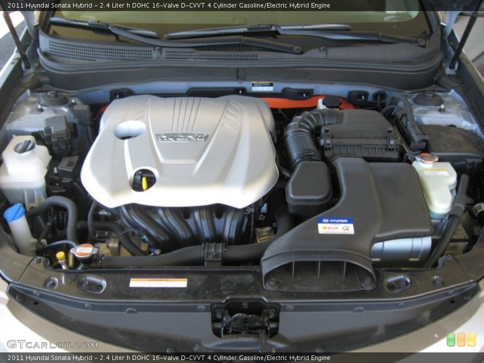 2.4 Liter h DOHC 16-Valve D-CVVT 4 Cylinder Gasoline/Electric Hybrid Engine for the 2011 Hyundai Sonata #51173526