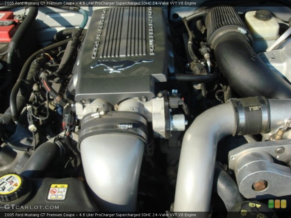 4.6 Liter ProCharger Supercharged SOHC 24-Valve VVT V8 2005 Ford Mustang Engine