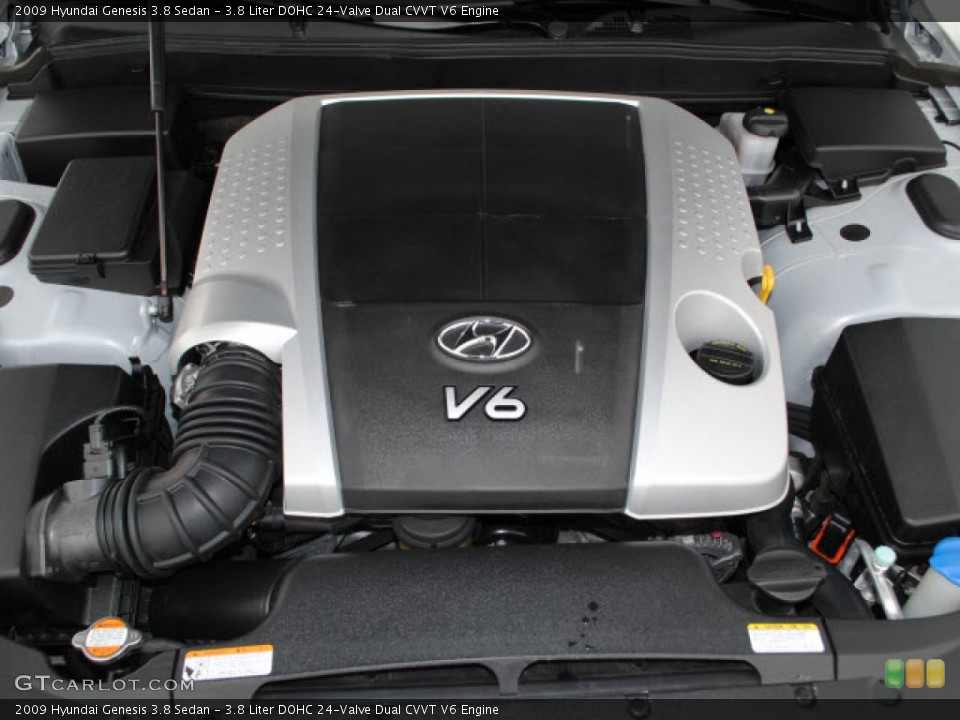 3.8 Liter DOHC 24-Valve Dual CVVT V6 Engine for the 2009 Hyundai Genesis #51278467