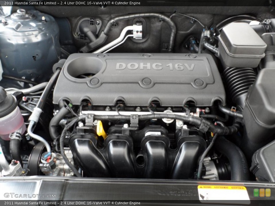 2.4 Liter DOHC 16-Valve VVT 4 Cylinder Engine for the 2011 Hyundai Santa Fe #51311695
