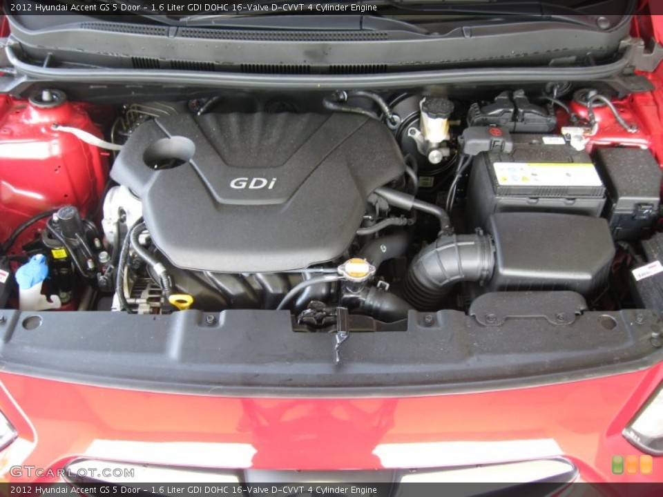 1.6 Liter GDI DOHC 16-Valve D-CVVT 4 Cylinder Engine for the 2012 Hyundai Accent #51495388