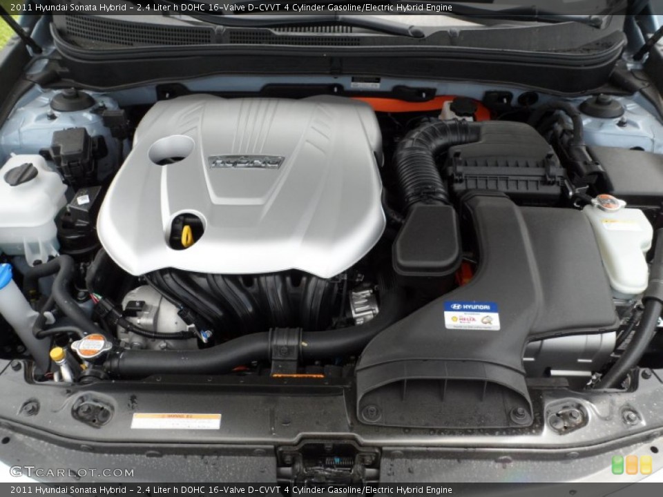 2.4 Liter h DOHC 16-Valve D-CVVT 4 Cylinder Gasoline/Electric Hybrid Engine for the 2011 Hyundai Sonata #51646297