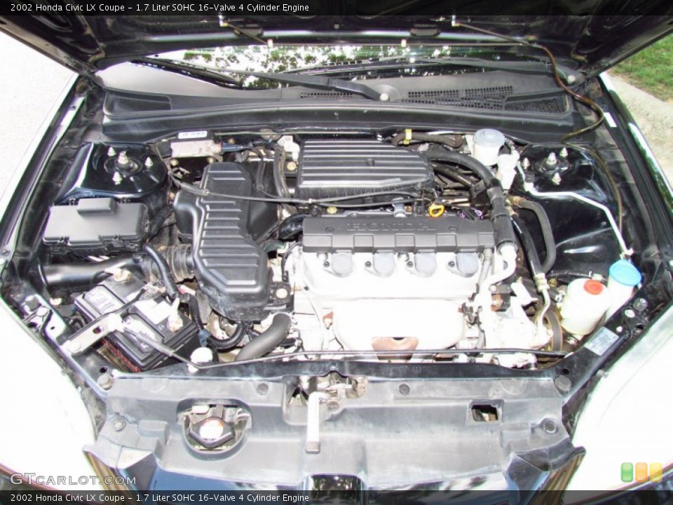 1.7 Liter SOHC 16-Valve 4 Cylinder Engine for the 2002 Honda Civic #51716416