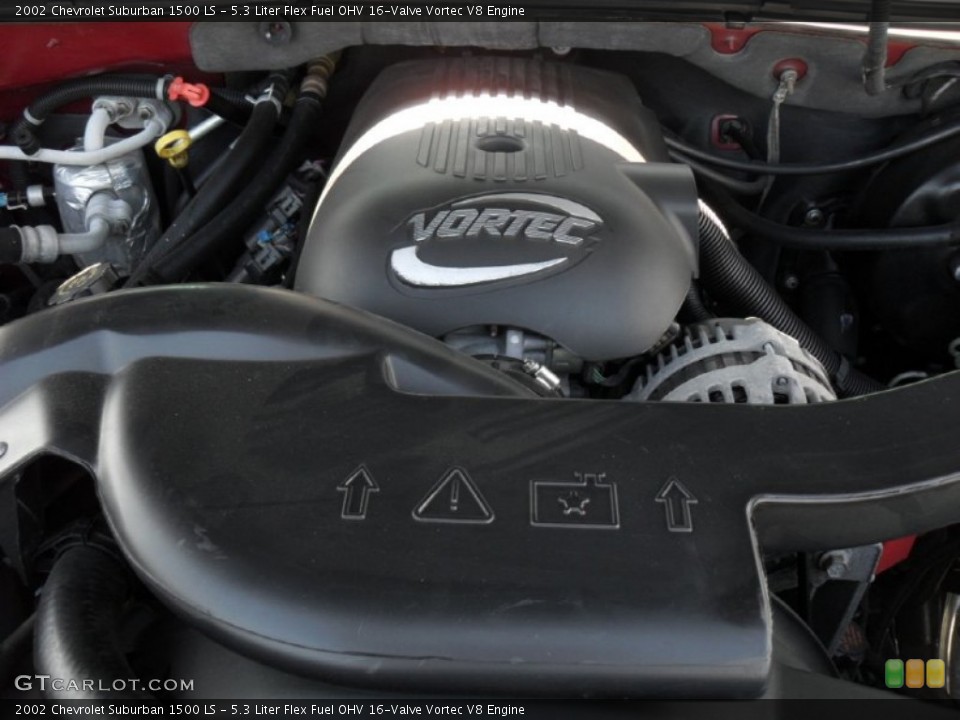 5.3 Liter Flex Fuel OHV 16-Valve Vortec V8 Engine for the 2002 Chevrolet Suburban #51865366