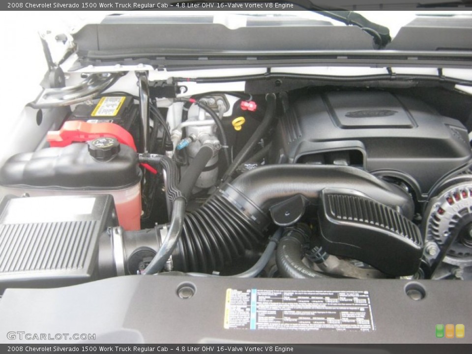4.8 Liter OHV 16-Valve Vortec V8 Engine for the 2008 Chevrolet Silverado 1500 #51870100