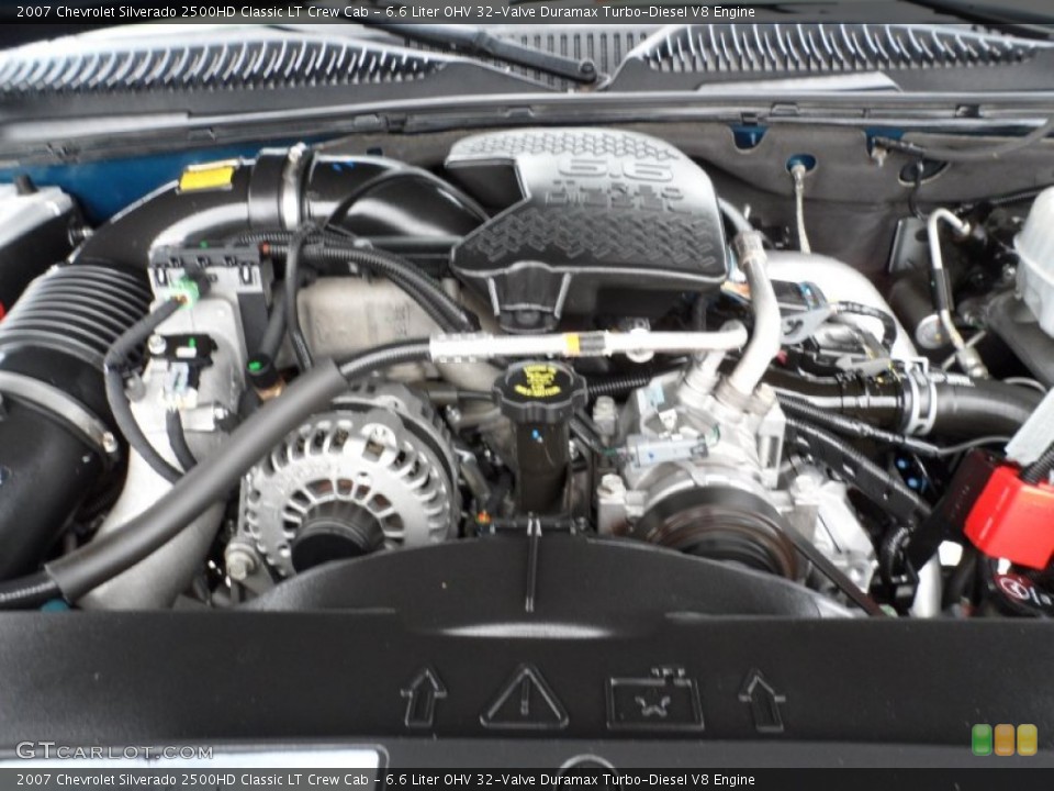 6.6 Liter OHV 32-Valve Duramax Turbo-Diesel V8 2007 Chevrolet Silverado 2500HD Engine