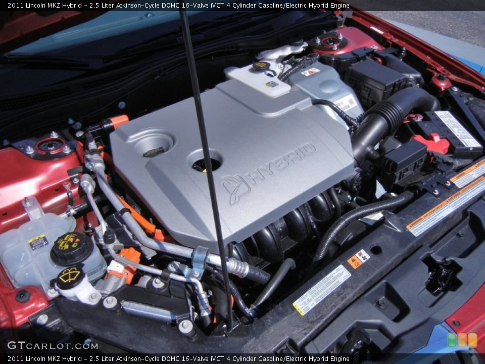 2.5 Liter Atkinson-Cycle DOHC 16-Valve iVCT 4 Cylinder Gasoline/Electric Hybrid 2011 Lincoln MKZ Engine