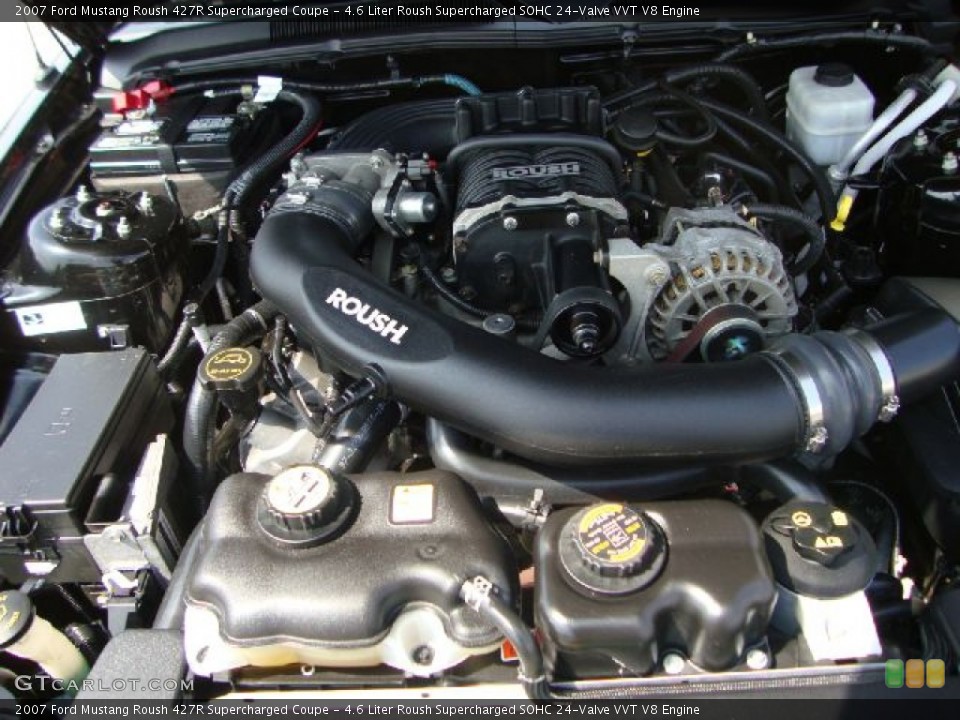 4.6 Liter Roush Supercharged SOHC 24-Valve VVT V8 2007 Ford Mustang Engine