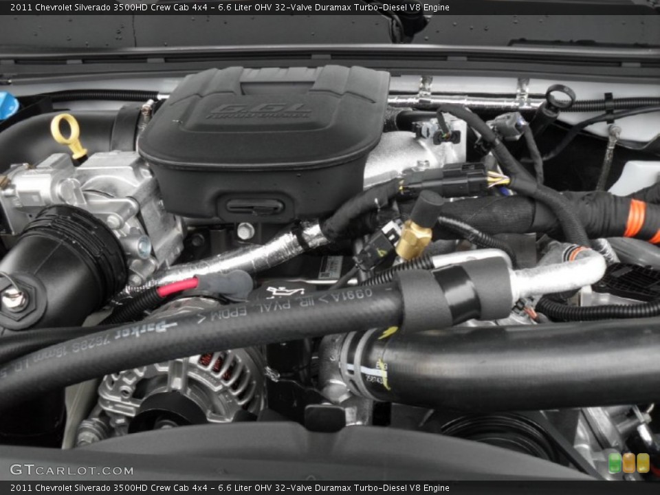 6.6 Liter OHV 32-Valve Duramax Turbo-Diesel V8 2011 Chevrolet Silverado 3500HD Engine