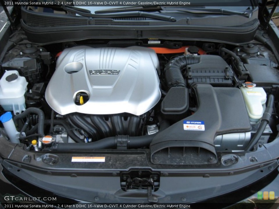 2.4 Liter h DOHC 16-Valve D-CVVT 4 Cylinder Gasoline/Electric Hybrid Engine for the 2011 Hyundai Sonata #52234594