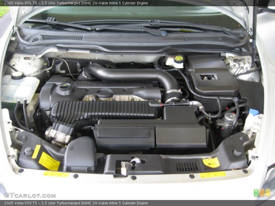 2.5 Liter Turbocharged DOHC 20-Valve Inline 5 Cylinder 2005 Volvo V50 Engine