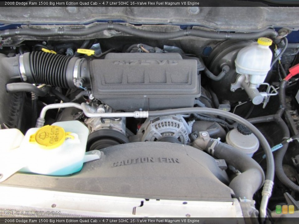 4.7 Liter SOHC 16-Valve Flex Fuel Magnum V8 Engine for the 2008 Dodge Ram 1500 #52270990
