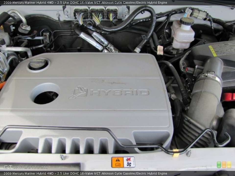 2.5 Liter DOHC 16-Valve iVCT Atkinson Cycle Gasoline/Electric Hybrid 2009 Mercury Mariner Engine