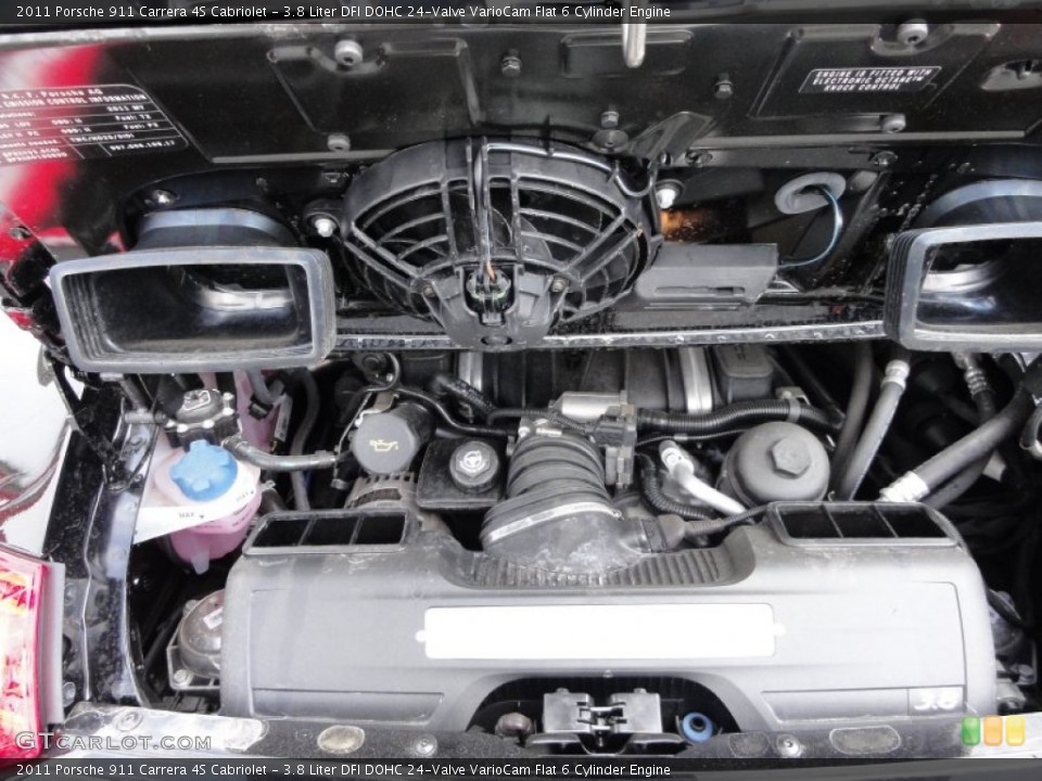 3.8 Liter DFI DOHC 24-Valve VarioCam Flat 6 Cylinder 2011 Porsche 911 Engine