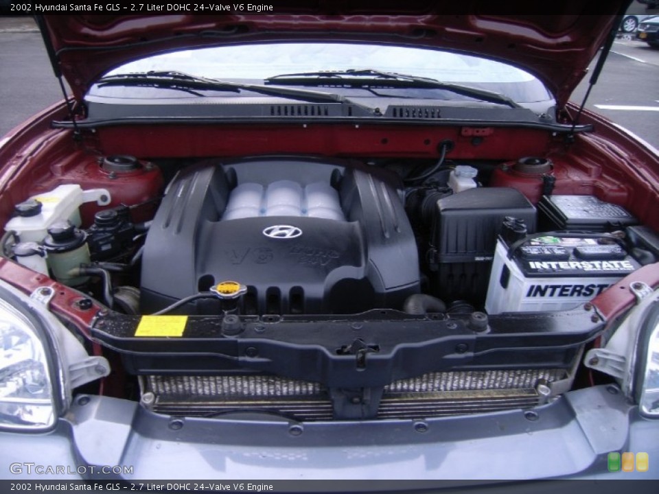 2.7 Liter DOHC 24-Valve V6 2002 Hyundai Santa Fe Engine