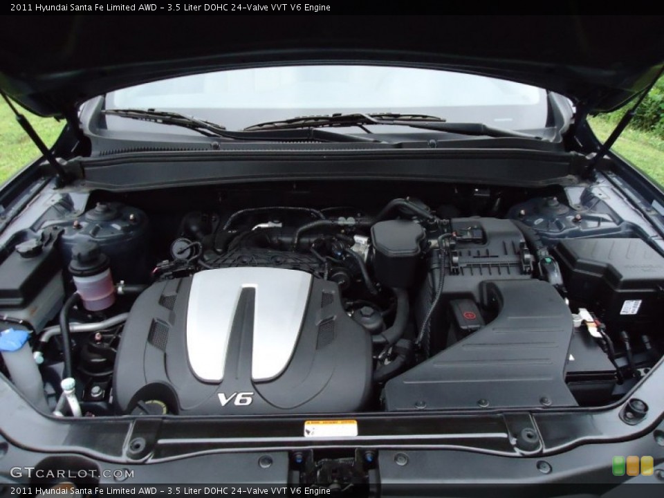 3.5 Liter DOHC 24-Valve VVT V6 Engine for the 2011 Hyundai Santa Fe #52544880