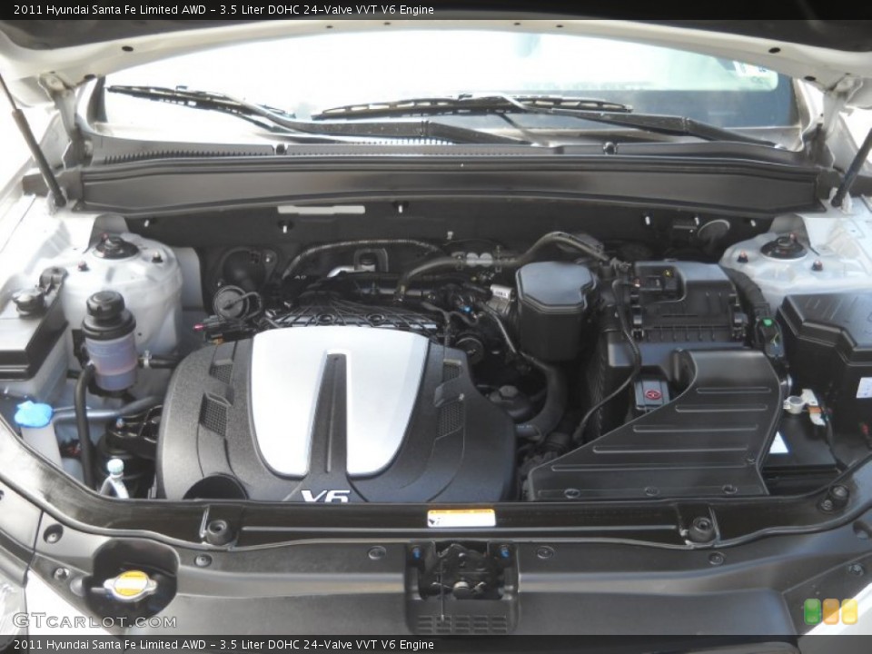 3.5 Liter DOHC 24-Valve VVT V6 Engine for the 2011 Hyundai Santa Fe #52583681
