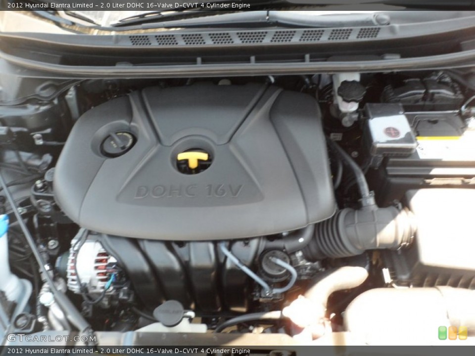 2.0 Liter DOHC 16-Valve D-CVVT 4 Cylinder Engine for the 2012 Hyundai Elantra #52589822