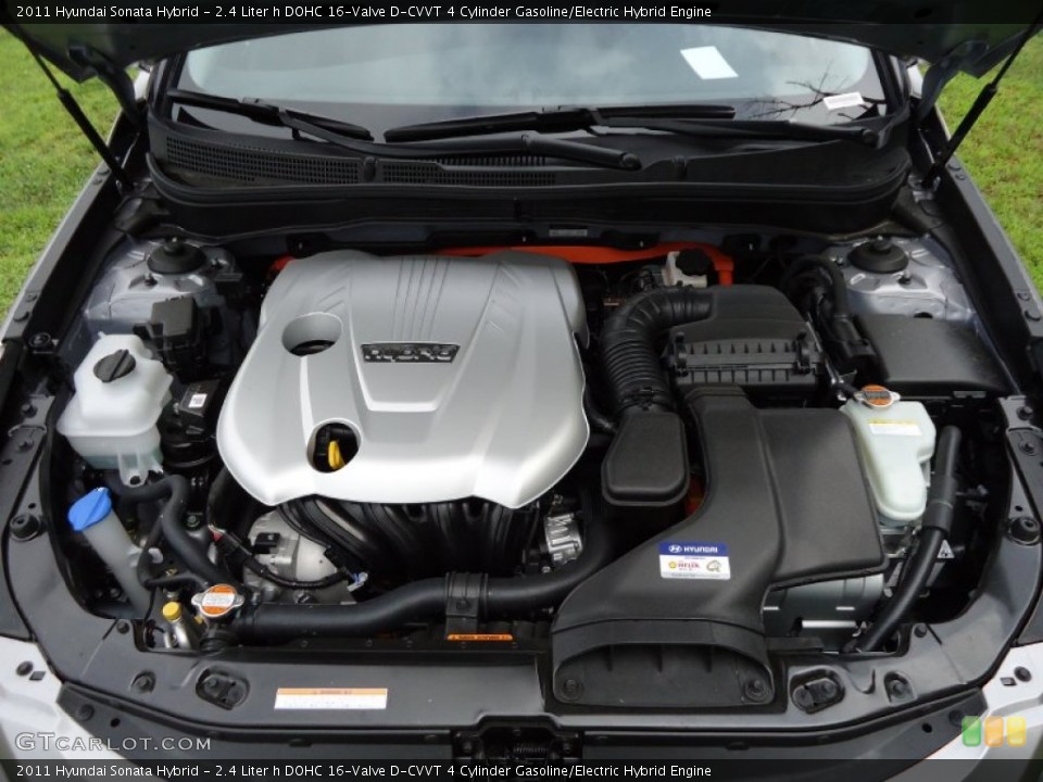 2.4 Liter h DOHC 16-Valve D-CVVT 4 Cylinder Gasoline/Electric Hybrid Engine for the 2011 Hyundai Sonata #52597469
