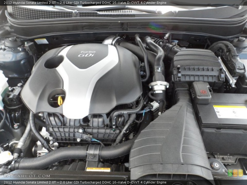 2.0 Liter GDI Turbocharged DOHC 16-Valve D-CVVT 4 Cylinder Engine for the 2012 Hyundai Sonata #52691988