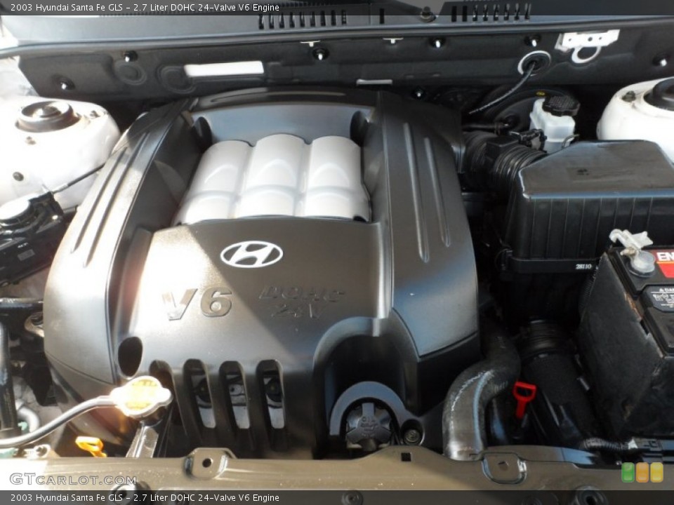 2.7 Liter DOHC 24-Valve V6 2003 Hyundai Santa Fe Engine
