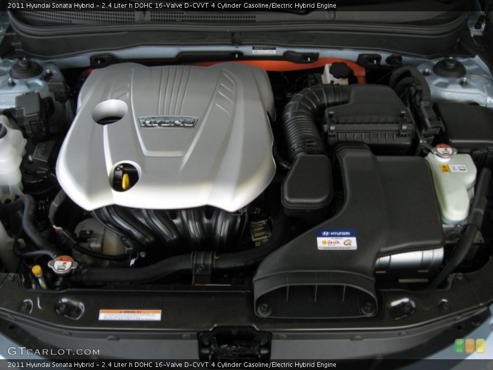2.4 Liter h DOHC 16-Valve D-CVVT 4 Cylinder Gasoline/Electric Hybrid Engine for the 2011 Hyundai Sonata #52700682